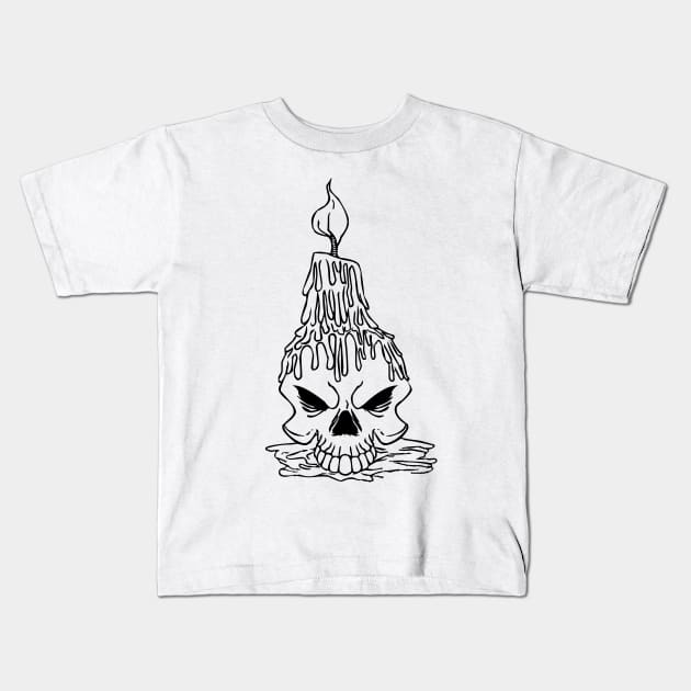 Eternal Embers - Melting Candle Skull Kids T-Shirt by Salaar Design Hub